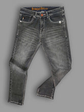 Men's Dark Grey Washed Slim Fit Denim Jeans